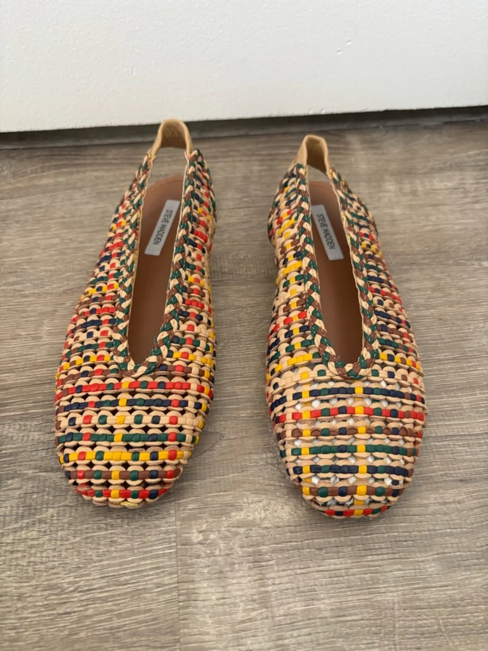 Steve Madden Rumi Slingback Flats Womens 7 Multicolor Woven Leather - Picture 4 of 9